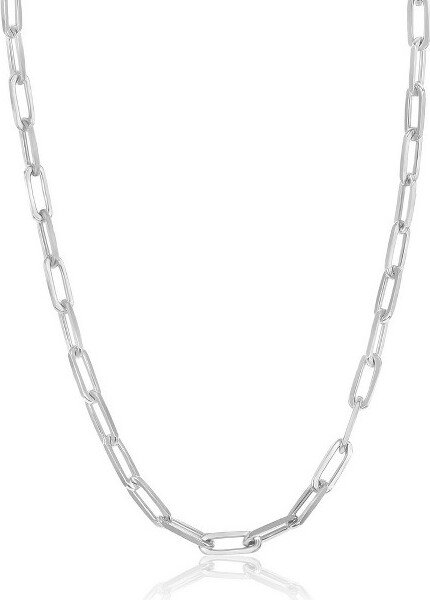 Links of Italy LinksofItalySterlingSilver3.2mmPaperClipChain-RhodiumPlated-Silver-22Inch