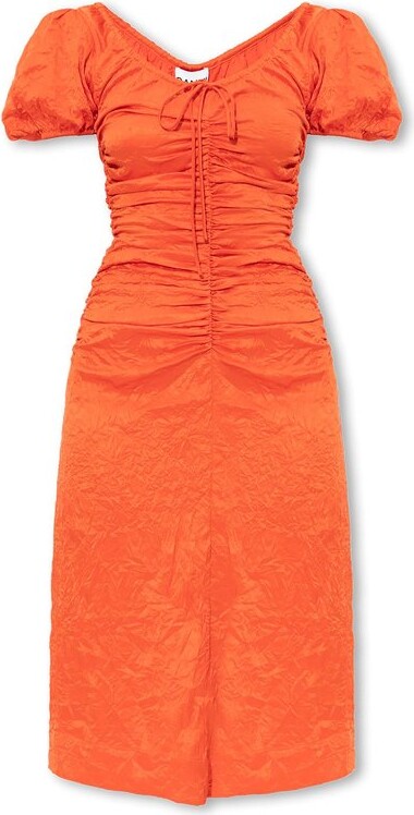 Ganni Women's Orange Dresses | ShopStyle
