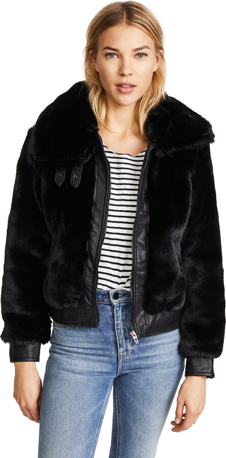 Leather Coat Fur Lined Collar | ShopStyle