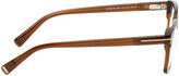 Thumbnail for your product : Tom Ford Brown Square Blue Block Glasses