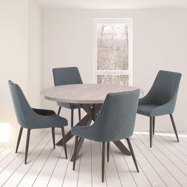 Dunelm Rimini 4 Seater Round Dining Table, Light Grey Light Grey ShopStyle