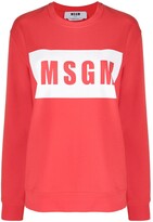 Thumbnail for your product : MSGM Box Logo Crew Neck Sweatshirt