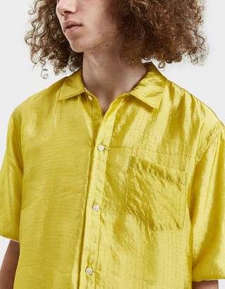 Sacai Silk Grid Shirt in Yellow