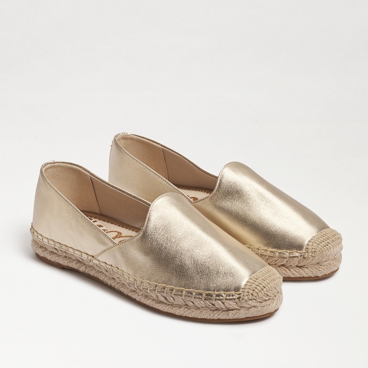 Gold Leather Espadrilles | Shop the world's largest collection of fashion |  ShopStyle UK
