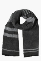 Thumbnail for your product : boohoo Oversized Block Stripe Brushed Scarf