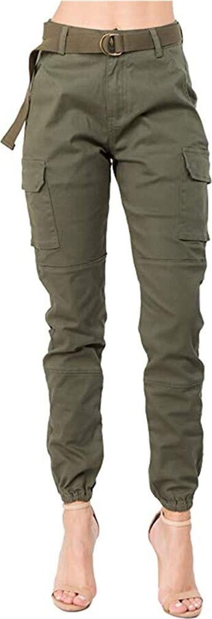 Women Match Cargo Pants Solid Military Army Combat Style Cotton Workwear Trouser 