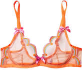 Thumbnail for your product : Agent Provocateur Izzy Embroidered Stretch-tulle Underwired Bra - Orange