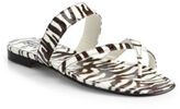 Thumbnail for your product : Manolo Blahnik Snake-Embossed Patent Leather Sandals