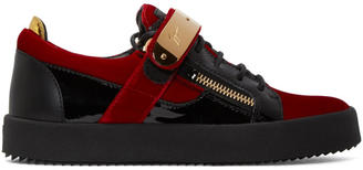 Giuseppe Zanotti Red Velvet London Sneakers