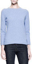 Thumbnail for your product : The Row Crewneck Cashmere-Merino Pullover Sweater, Chambray