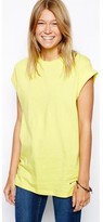 Thumbnail for your product : ASOS Yellow Womens Boyfriend T-Shirt With Roll Sleeve yellow