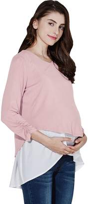 Sweet Mommy Maternity and Nursing Layered A-line Nursing Top PKWHF