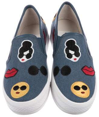 Alice + Olivia Pia Emoji Slip-On Sneakers