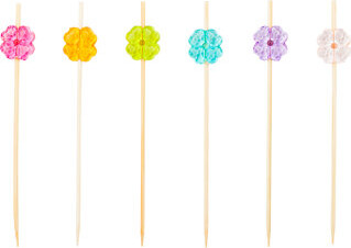 Restaurantware Acrylic Flower Bamboo Disposable Skewer
