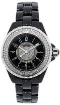 Thumbnail for your product : Chanel J12 H1708 Ceramic Diamond Bezel Black Dial 33mm Womens Watch
