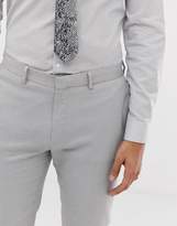 Thumbnail for your product : ASOS Design DESIGN wedding super skinny suit trousers in micro texture ice grey