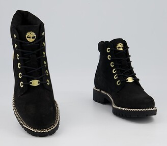 Timberland Slim Premium 6 Inch Boots Black Gold Chunky Chain - ShopStyle