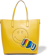 Thumbnail for your product : Anya Hindmarch I Love You Metallic Textured-leather Sticker - Silver