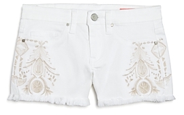 Blank NYC Girls' Embroidered Cut-Off Shorts - Big Kid
