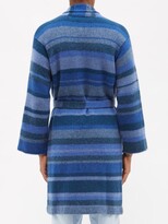 Thumbnail for your product : The Elder Statesman Striped Cashmere Robe - Blue Multi