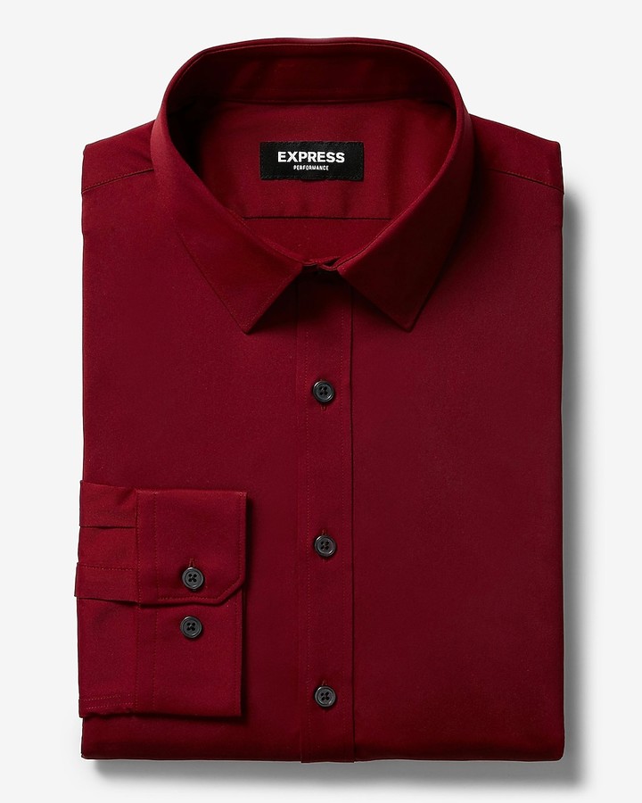 wine red dress shirt