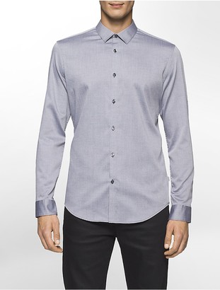 Calvin Klein Slim Fit Crepe Twill Herringbone Shirt
