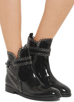 Thumbnail for your product : Alaia Eyelet-embellished Glossed-leather Ankle Boots