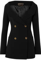 Versace - Off-the-shoulder Double-breasted Silk Blazer - Black