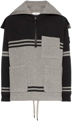 Stone Island stripe hooded pocket zip jumper