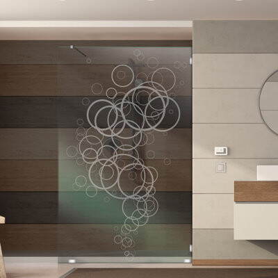 25-1/2 In W x 75 In H Frosted Sandblasted Tempered Glass Panel for Modern Shower Enclosures