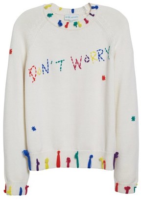 Mira Mikati Women's 'Don'T Worry' Crewneck Wool Sweater