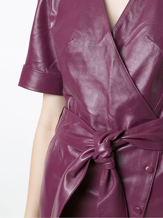 Eva Leather Wrap Dress - ShopStyle