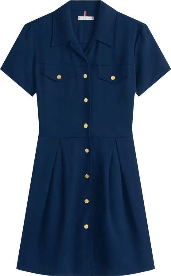 Tommy Hilfiger Buttoned-Pocketed Mini Dress