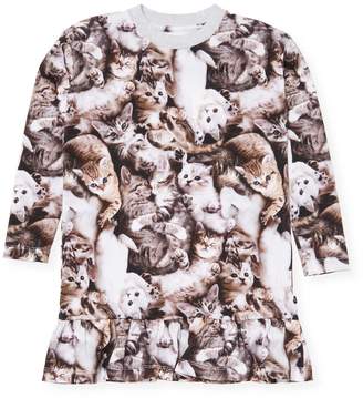 Molo Cat Print T-Shirt Dress