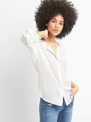 Gap Long Sleeve Crinkle Shirt