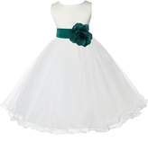 Thumbnail for your product : ekidsbridal Wedding Princess Party Rattail Edge Ivory Tulle Toddler Flower Girl Dress 829T