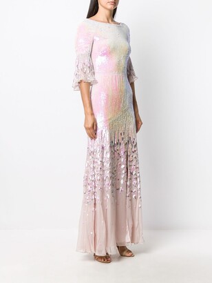 Temperley London Celestial iridescent sequin-embellished gown