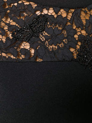 Valentino lace and crepe mini dress