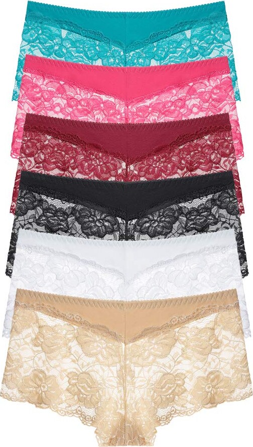 moonlight elves Women's Lace Underwear Plus size Boyshort Panties Sexy