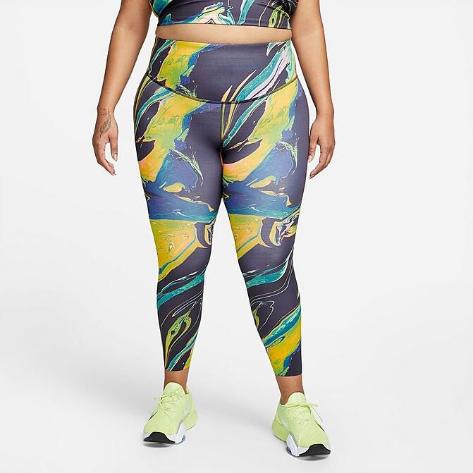 Nike Women's One Luxe Marble Mid-Rise Cropped Leggings (Plus Size) -  ShopStyle