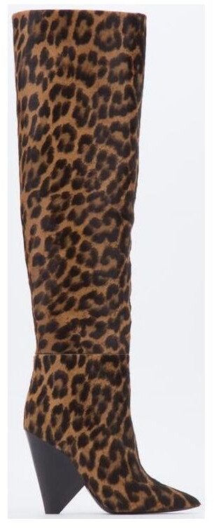 knee high leopard print boots