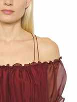 Thumbnail for your product : Designers Remix Off Shoulder Sheer Silk Ruffle Dress