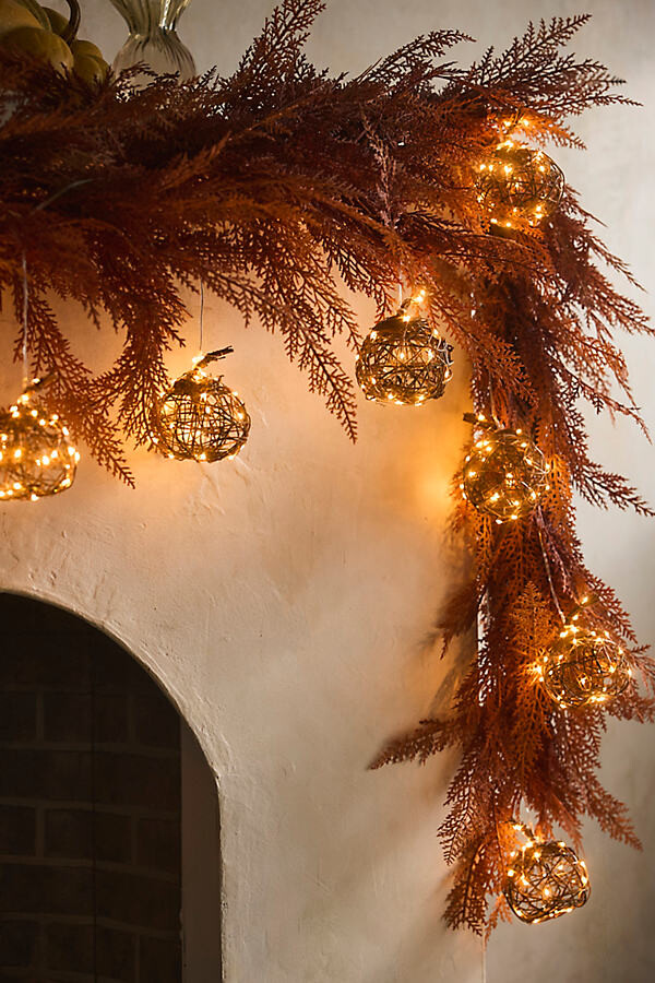 Illuminated Vine Pumpkin String Lights at Terrain