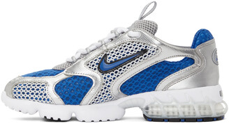 Nike Silver & Blue Air Zoom Spiridon Cage 2 Sneakers