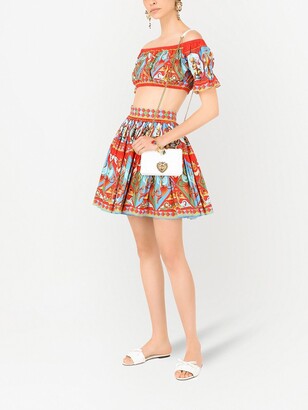 Dolce & Gabbana Carretto-print pleated miniskirt