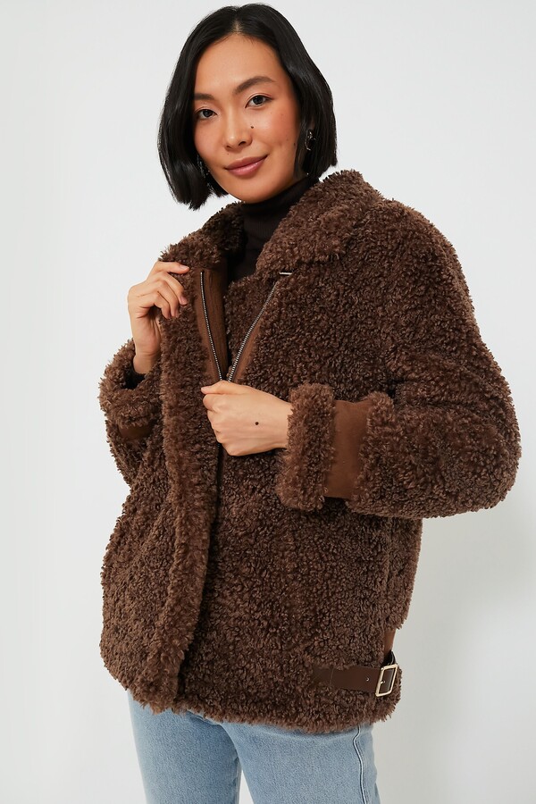 Hyacinth House Brown Sherpa Giulia Jacket - ShopStyle