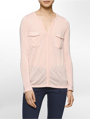 Calvin Klein Womens Cargo Long Sleeve Shirt