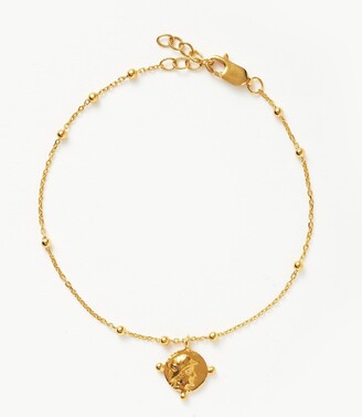 Lucy Williams Beaded Coin Bracelet 18ct Gold Plated Vermeil