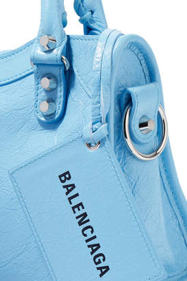 Balenciaga Classic City Mini Textured-leather Tote - Blue