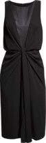 Thumbnail for your product : Emporio Armani Mixed Media Drape-Front Cocktail Dress